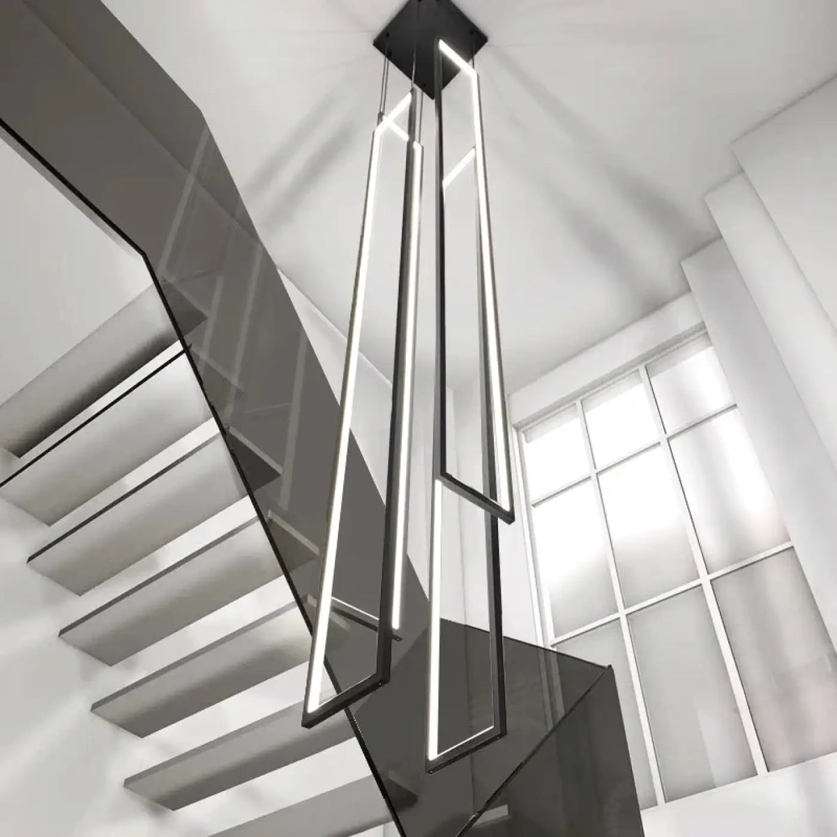 Suspension Verticale Noire Cadres LED – Derane