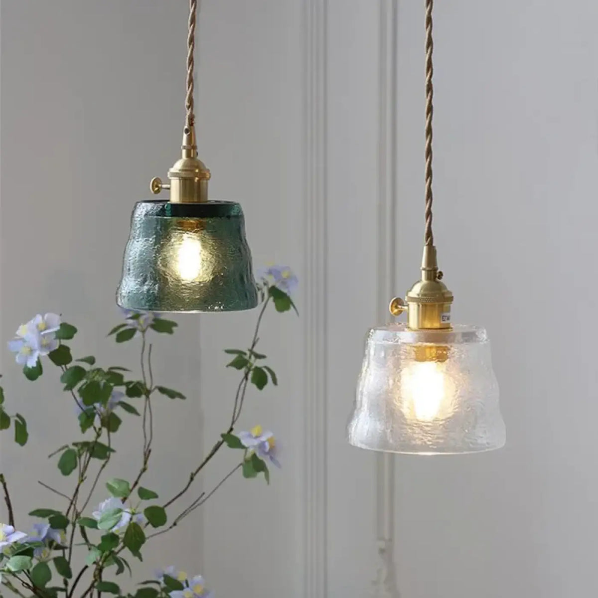 Suspension Vintage en Verre Texturé – Zadelle