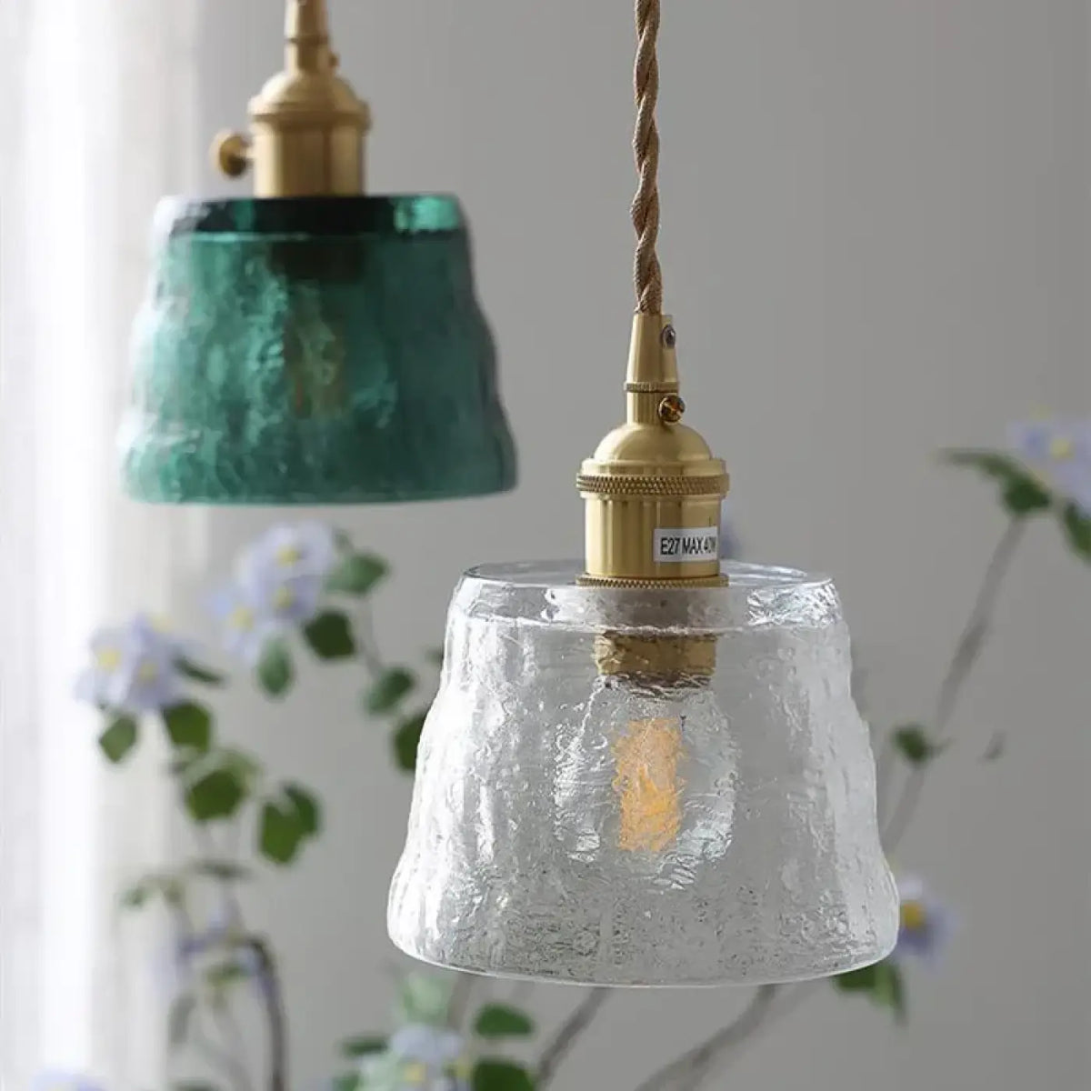 Suspension Vintage en Verre Texturé – Zadelle