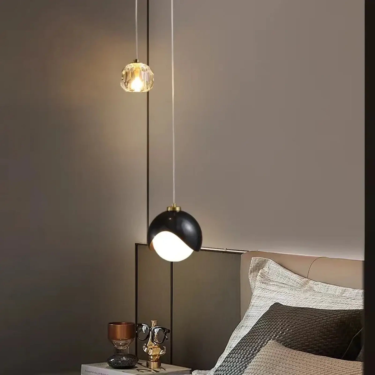 Suspension Bicolore Noir et Doré – Zirio