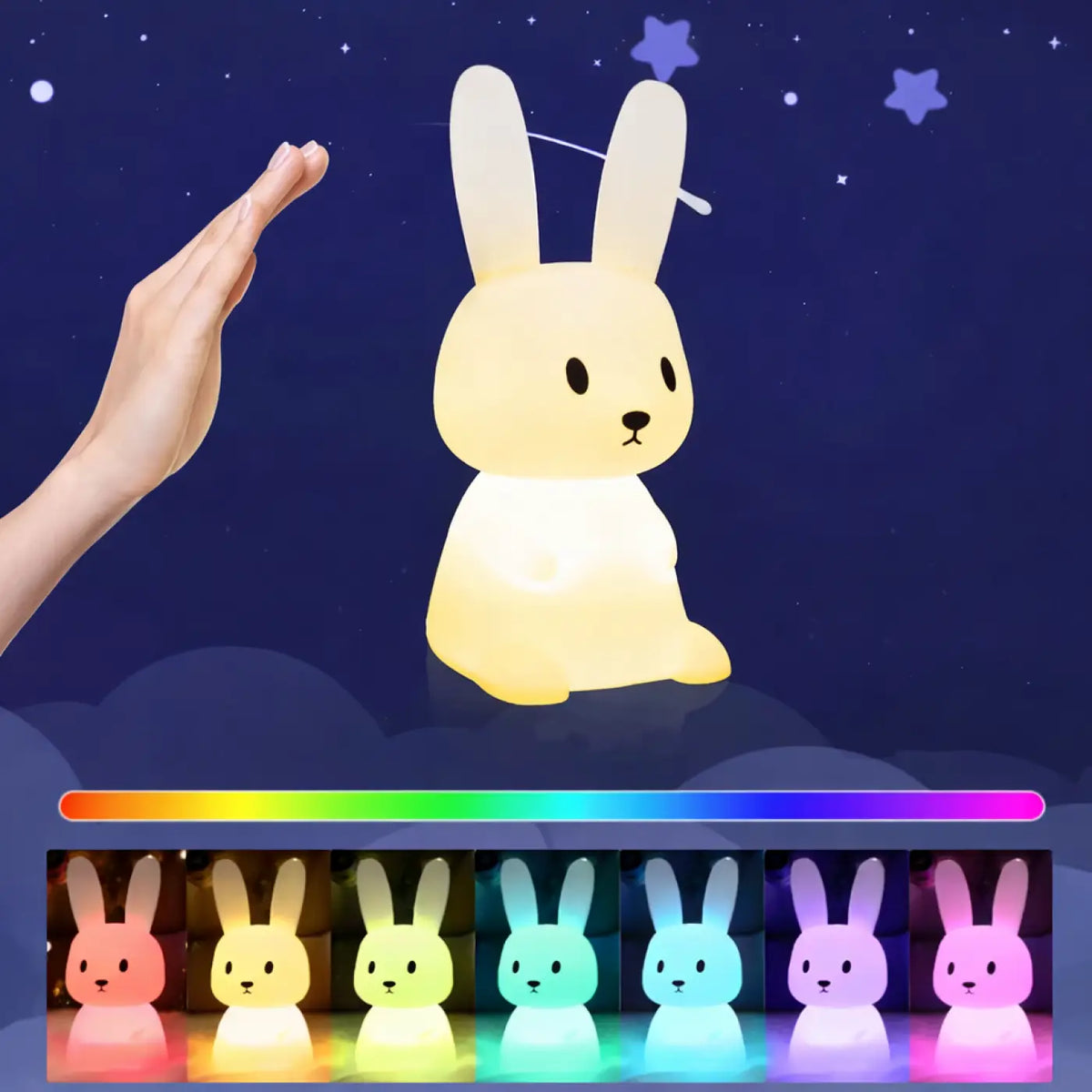 Veilleuse Lapin Multicolore – Plasine