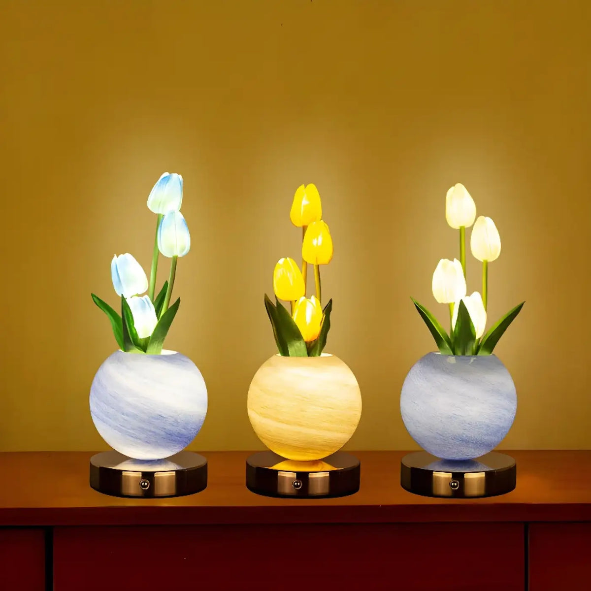 Veilleuse LED Tulipes en Pot – Plémane