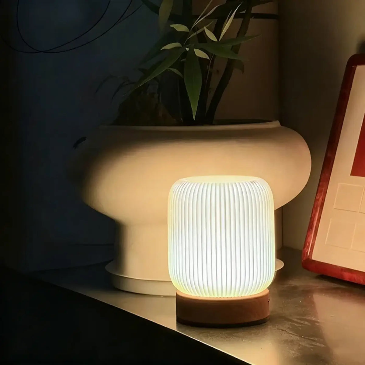 Veilleuse Moderne Base Effet Bois – Brelis